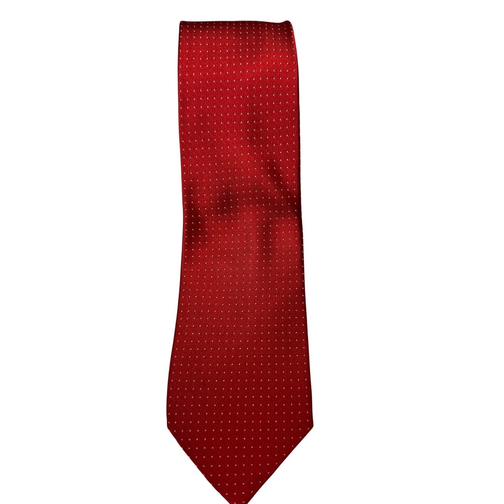 Tommy Hilfiger Silk Red Dotted Necktie Business Formal Menswear